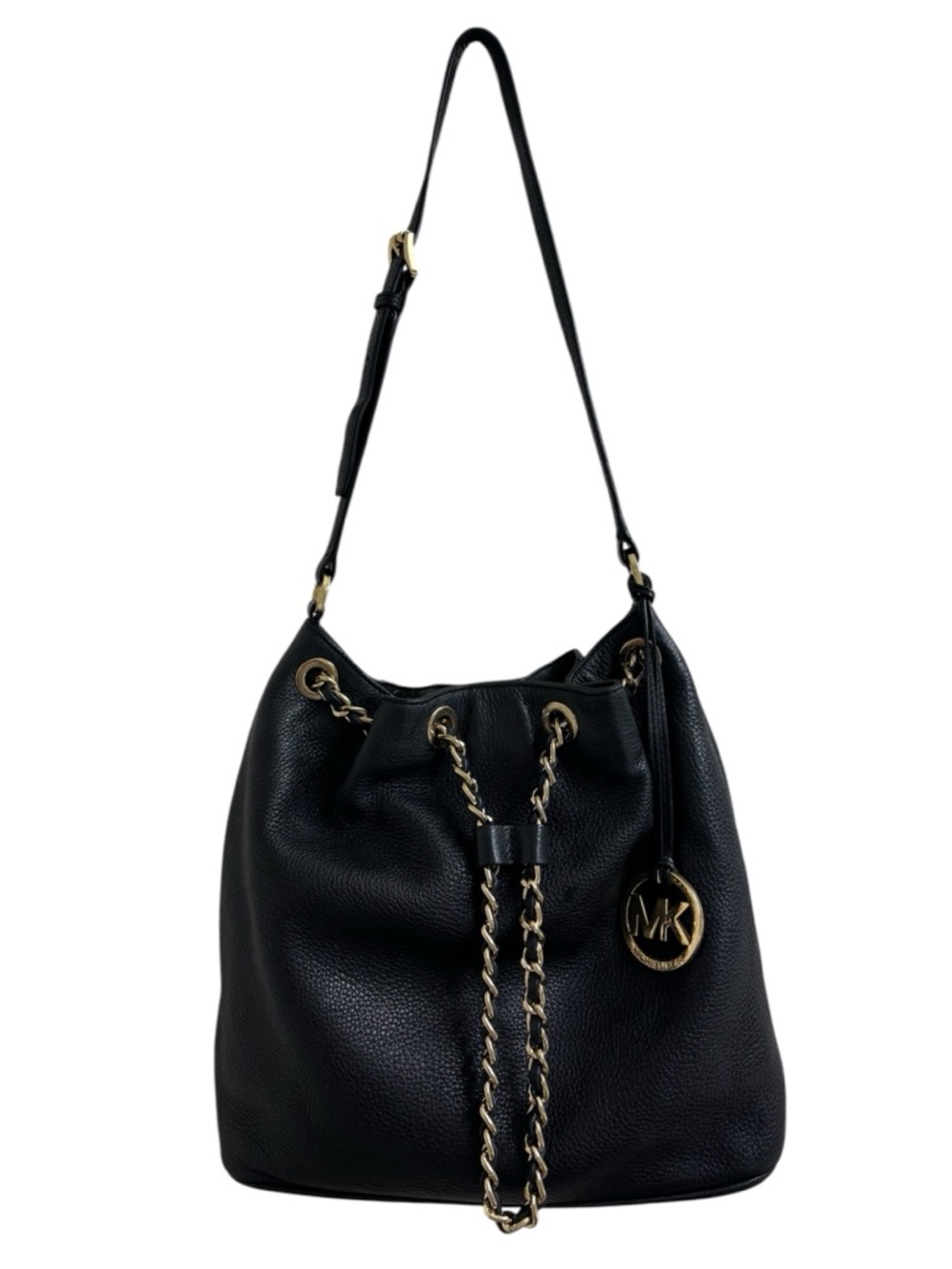 Michael Kors Frankie pebbled leather drawstring shoulder bag